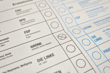 Almanya'da seçim için seçim formu