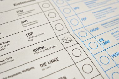 Almanya'da seçim için seçim formu