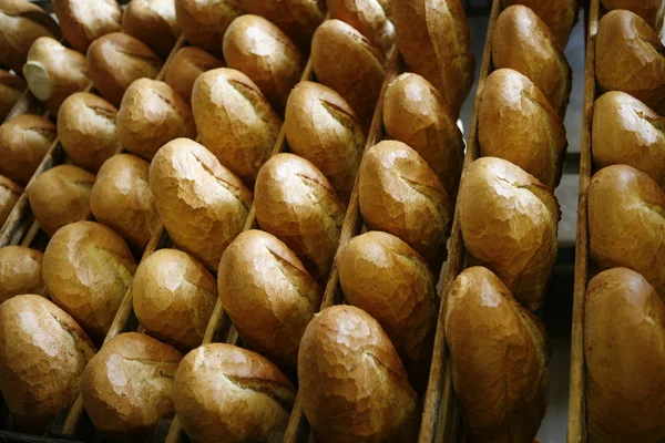 선반에 몇 가지 흰 빵 — 스톡 사진