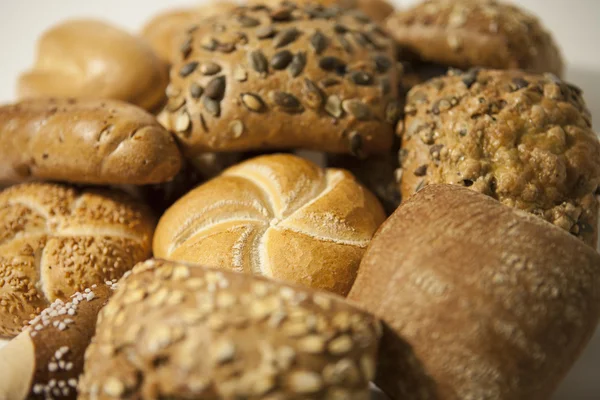 Pão de rolo com e sem semente — Fotografia de Stock