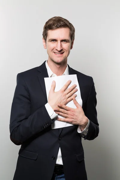 Studio shot of thoughtful businessman — Stock Fotó