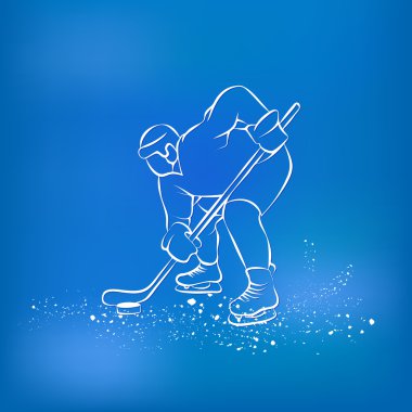 Hokey oyuncusu oynamaya hazır. Spor arka plan.