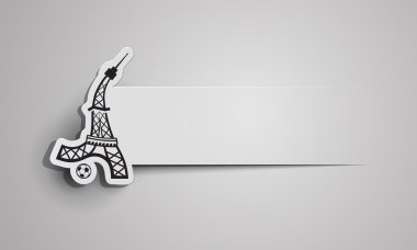 Fransa Futbol Euro 2016 logosunu görmeniz gerekir. Eyfel Kulesi futbol oynuyor. Spor etiket afiş.