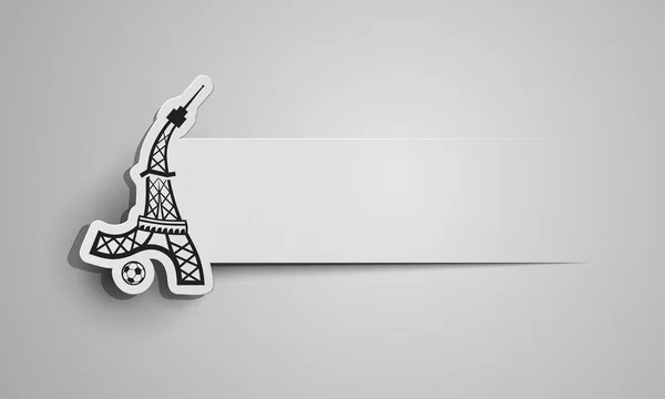 Логотип Евро-2016 по футболу. Эйфелева башня играет в футбол. Спортивная наклейка . — стоковый вектор