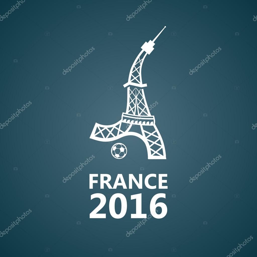 France Football Euro 16 Logo Eiffel Tower Plays Soccer White Vector Icon Design Stock Vector Image By C Leo Troyanski