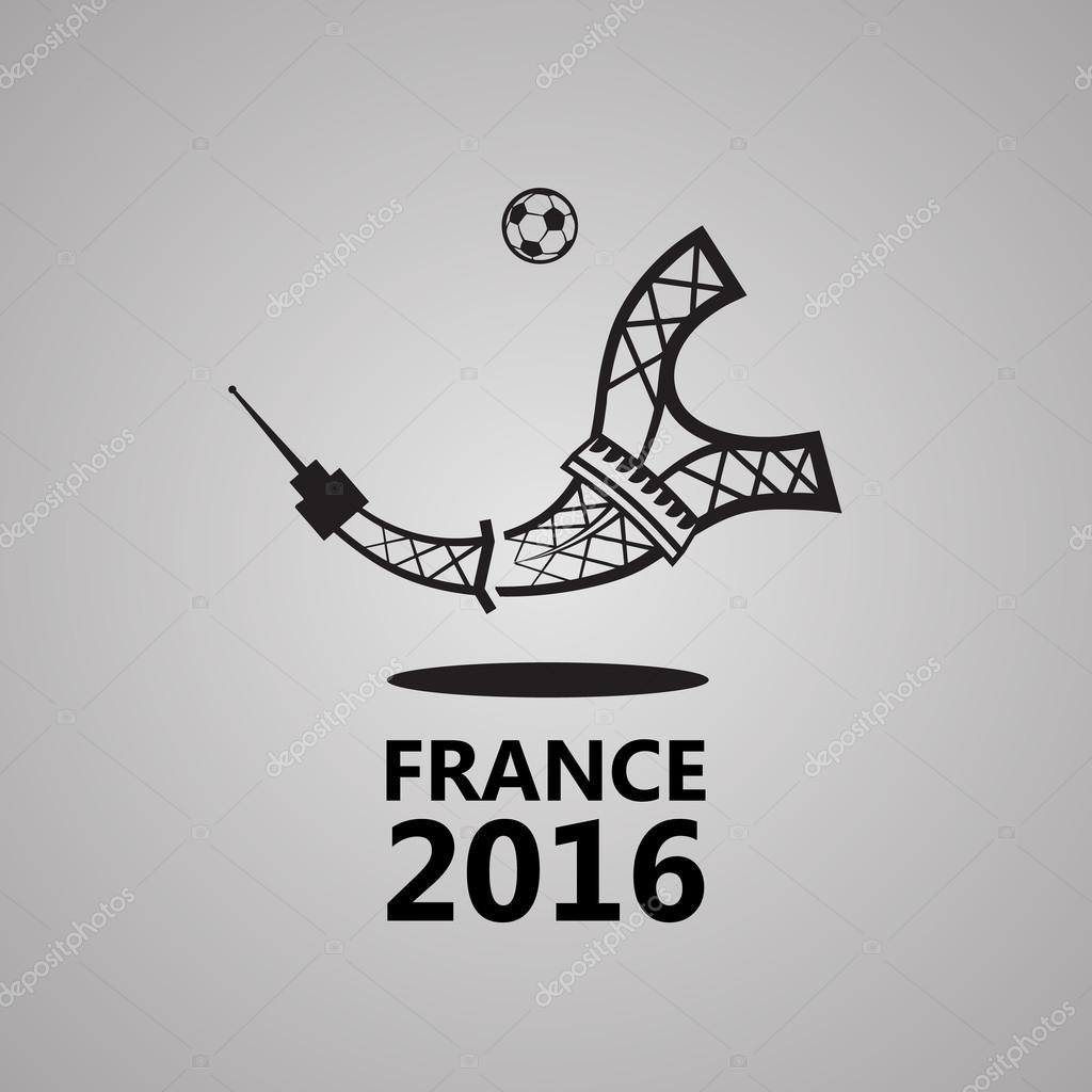 France Football Euro 16 Logo Eiffel Tower Plays Soccer Stock Vector Image By C Leo Troyanski