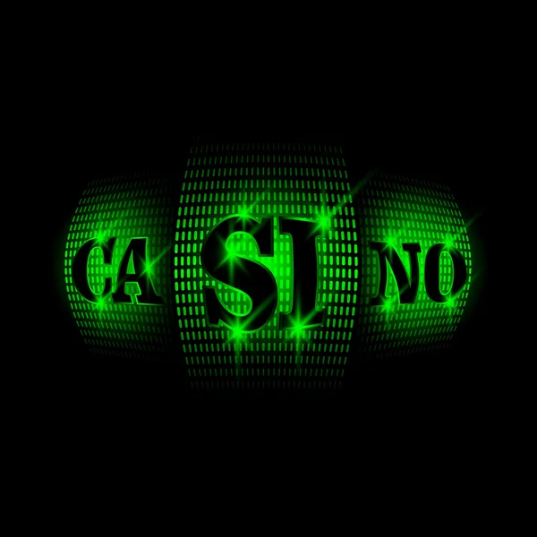 Casino slot machine. Neon vector illustration — Stock Vector