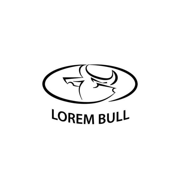 Abstracte lineaire bull logo template. Een lijn tekening ox logo idee voor het visitekaartje, branding en corporate identity. — Stockvector