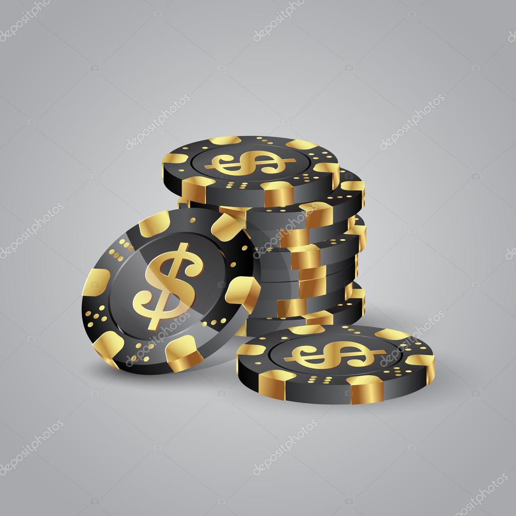 stack of golden poker chips — Stock Vector © Leo_Troyanski 77320770