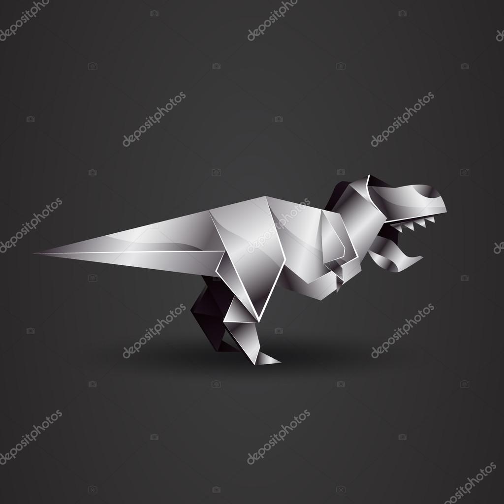 Chrome origami Tyrannosaurus Rex Stock Vector Image by ©Leo_Troyanski  #77320876
