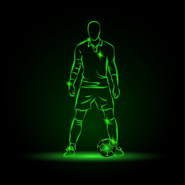 futbol oyuncusu topa duruyor