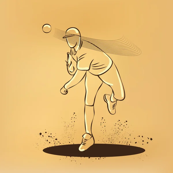 Lanzador de béisbol lanza pelota . — Vector de stock