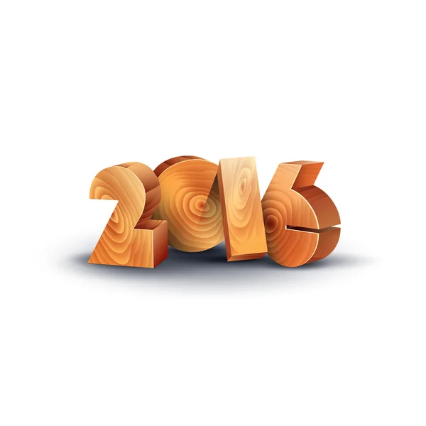 2016 wooden 3d letters — Stockvector