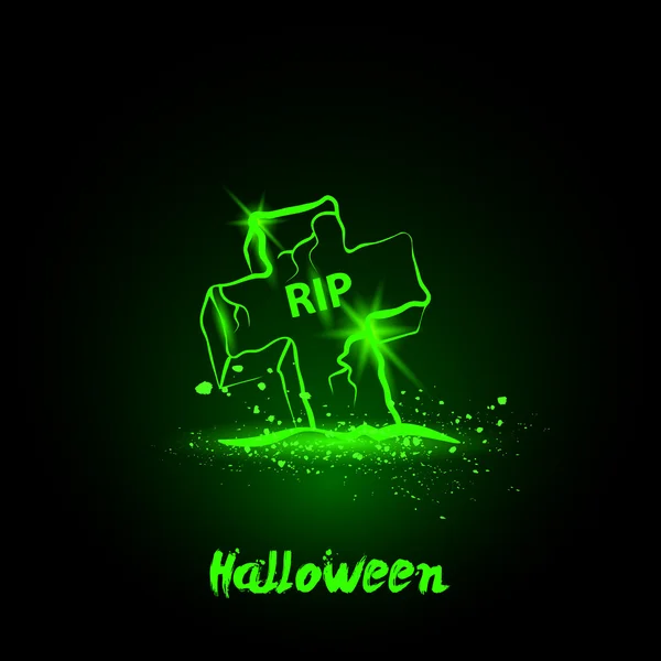 Halloween brilhante túmulo de néon —  Vetores de Stock