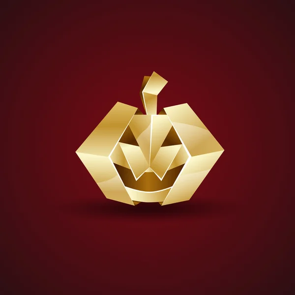 Origami-Halloween-Kürbis aus Gold — Stockvektor