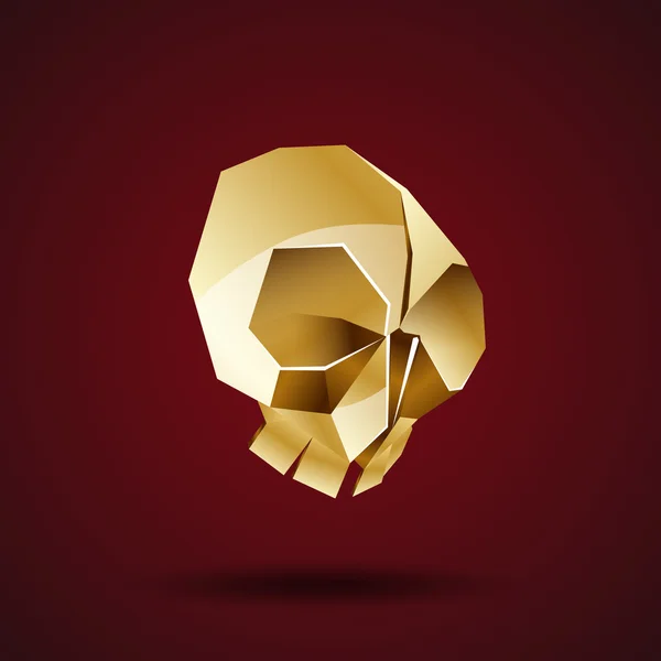 Złote czaszki wektor origami — Wektor stockowy