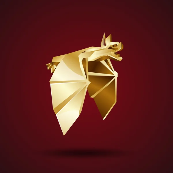 Vektor goldene Origami-Fledermaus — Stockvektor