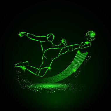 futbol oyuncusu, uçuş, neon tarzı tekme
