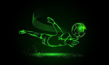 kaleci gelen futbol Kaydet. Neon tarzı