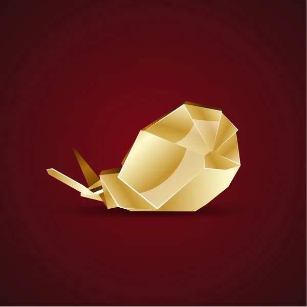 Vektor goldene Origami-Schnecke — Stockvektor