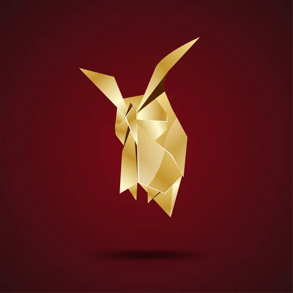 Вектор золота орігамі сова — стоковий вектор