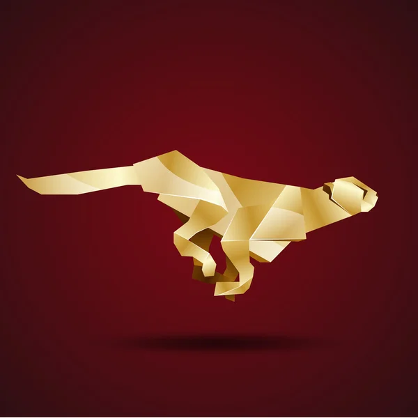 Vektor goldener Origami Jaguar — Stockvektor