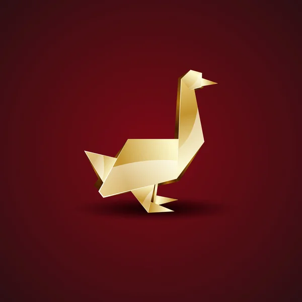 Vector origami ganso de oro — Archivo Imágenes Vectoriales
