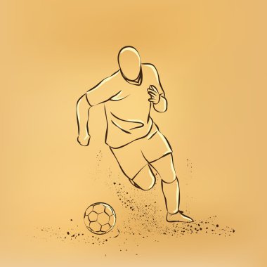 Futbol top sürme. futbol oyuncusu topu ile çalışan.