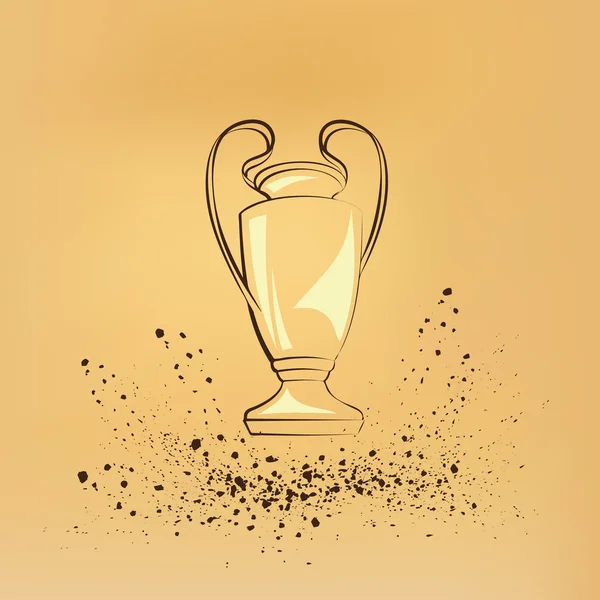 Coupe des Champions. Illustration vectorielle rétro sur vieux papier . — Image vectorielle