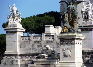 Heykel, dekorasyon Altare di Patria, Roma, İtalya