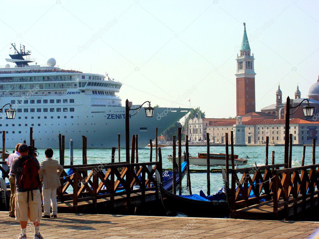 Cruiseship in Venice, Italy