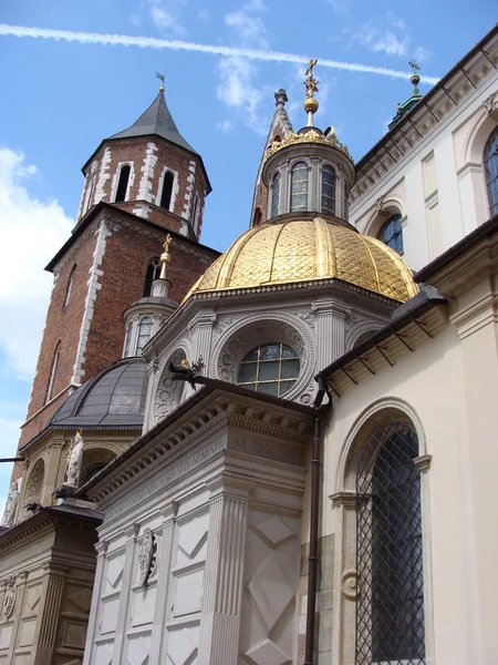 Cathedral with Kaplica Zygmuntowska at Wawel in Krakow, Poland — Stock Photo, Image