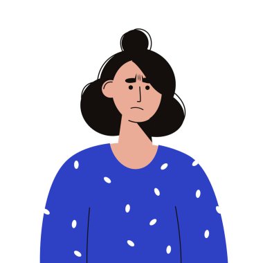 Mutsuz kadın, düz stil.