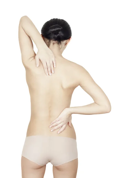 Vrouw haar nek masseren — Stockfoto