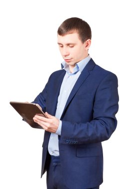 Tablet Bilgisayarlı İşadamı