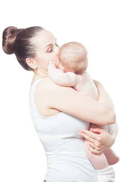 Mom kissing baby — Stock Photo, Image