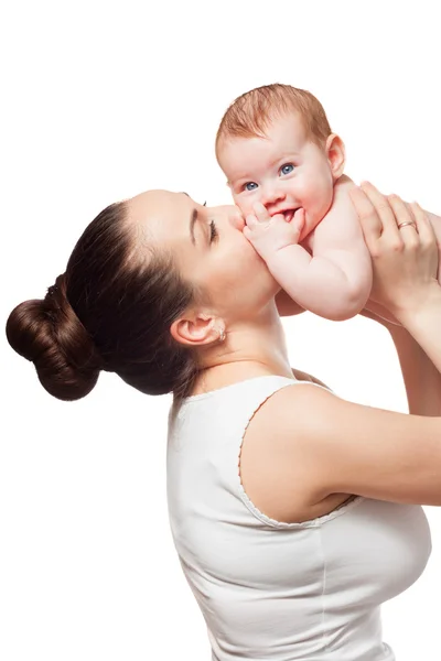 Mom kissing baby — Stock Photo, Image