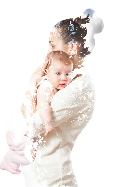 Mom hugging baby — Stock Photo, Image