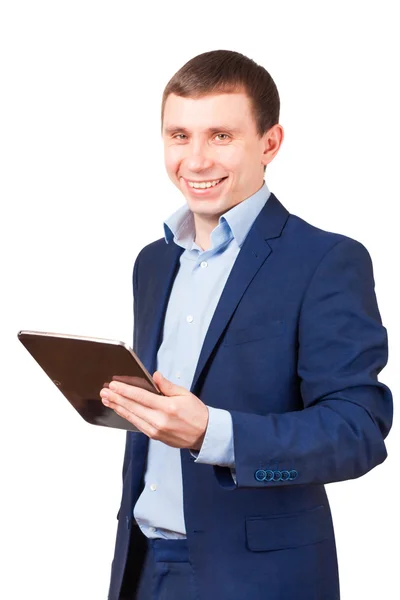 Üzletember Tablet PC-vel — Stock Fotó