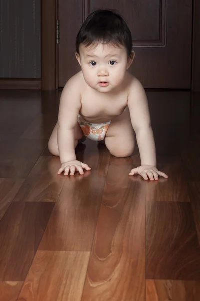 Baby crawls on all fours — Stock Photo, Image
