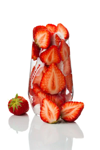 Strawberries in a glass — Stock Photo, Image