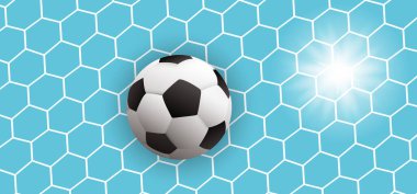 Top için hedef ağ dokusu güneş ışınlarıyla kalede. Futbol topu ya da futbol ağı deseni. Yeşil futbol sahası. Arkaplan afişi. wk, ek play model. Spor finali ya da okul, spor. 2020, 2021, 2022
