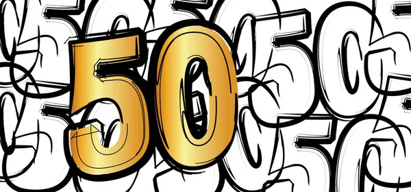 50 'nci yıl dönümü için slogan, Abraham, Sarah ya da düğün günü. Erkek ya da kadın imzası. Kutlama kartı, pankart. Mutlu yıllar, bday. Tebrikler. 50. yıl..