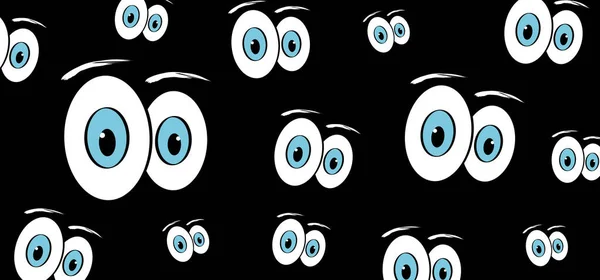 Cartoon Blue Sparkle Eyes Hand Drawn Eye Emotions Emotions Expression — Stock Photo, Image
