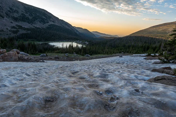 Nascer Sol Acima Lago Perdido Parte Norte Parque Nacional Montanha Imagem De Stock