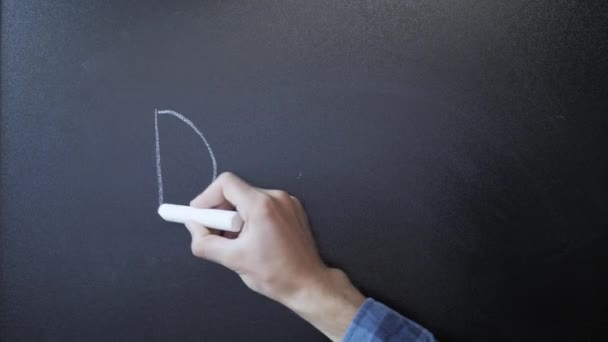 Word death written on chalkboard. Hand writing death on blackboard with chalk — Stock Video