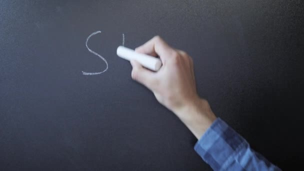 Staff wanted written on chalkboard. Headhunter concept. Job hire concept — Stock Video