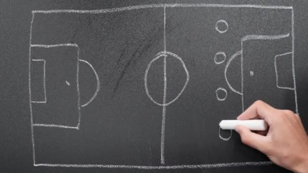 Soccer tactics. Tactic and line instruction with opponents formation — Stock Video