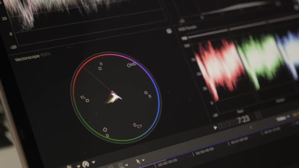 Traitement de production vidéo ou cinématographique. Correction des couleurs et post production. Classement des couleurs — Video