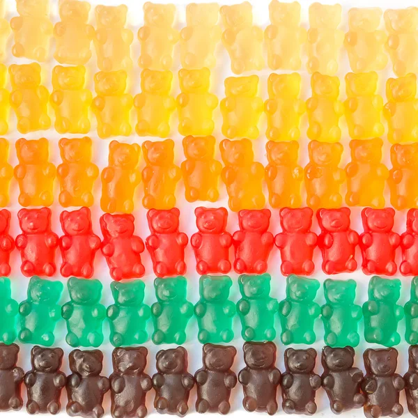 Gummy ursos série fundo textura close-up — Fotografia de Stock